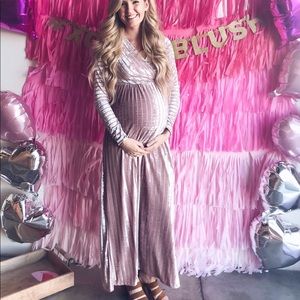 Pink blush maternity dress